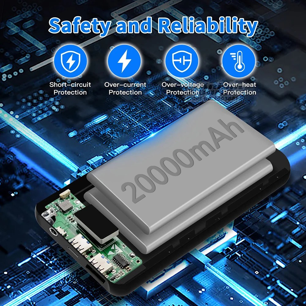 7.4V/3A/20000mAh Power Bank Portable Charging Power Supply Mobile Phone External Battery Fast Charging For Heated vest jacket portable power bank