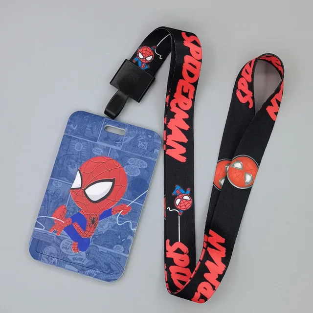 Marvel Movie Characters Card Cover Captain America Spiderman Super Heroes ABS Card Holder Student Campus Card Hanging Lanyard ID Xhmw24