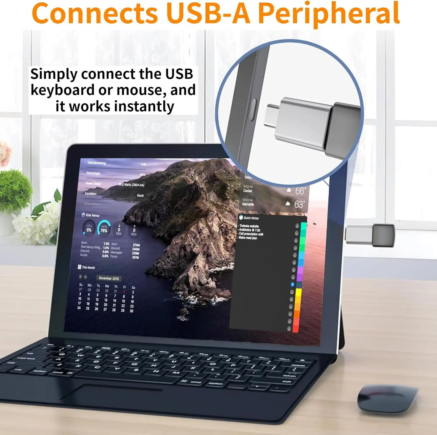Universal USB-C to USB-A Adapter for Devices and Accessories