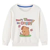 Kids Basic Cotton Hoodies Cute Capybara printd Tops 2025 New Spring/Autumn Sweatshirt Boy and Girl Funny Capibara Clothes