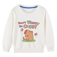 Kids Basic Cotton Hoodies Cute Capybara printd Tops 2025 New Spring/Autumn Sweatshirt Boy and Girl Funny Capibara Clothes
