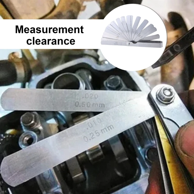 32 Pieces Thickness Tappet Valves Stainless Steel Feeler Gauges Gaps Measuring Tool