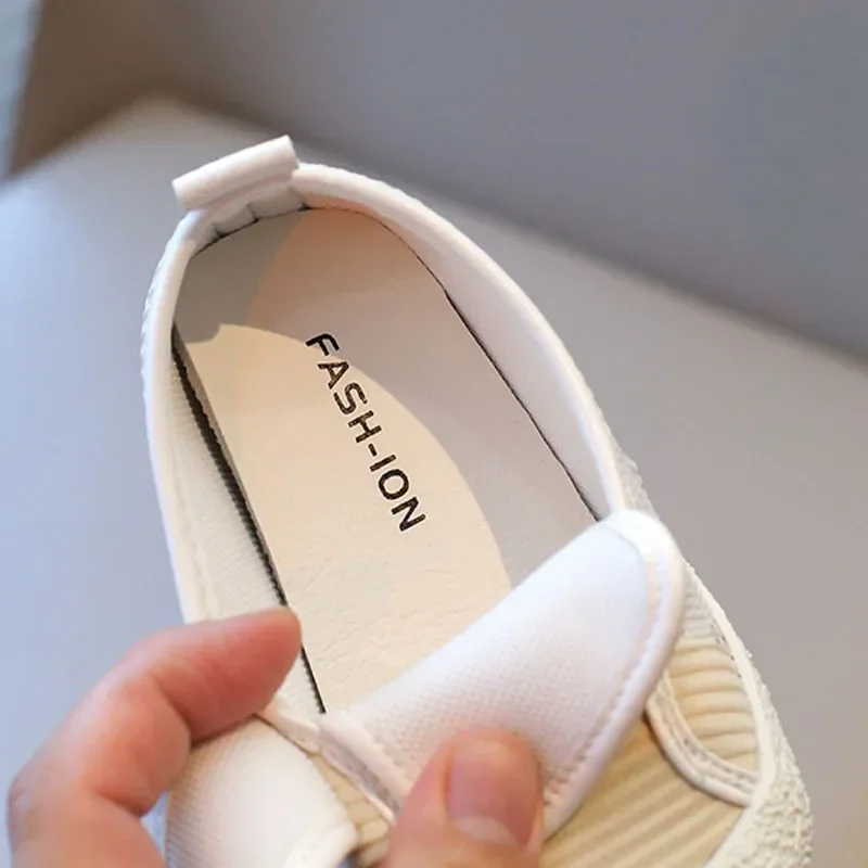 Stripe Cloth Vamp Baby Shoes for Everyday Slip On Shallow Children Shoes Girls Boys Sneakers Ins Skin-friendly Kids