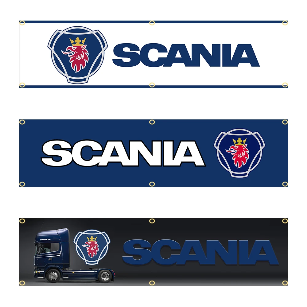 

60x240cm SCANIAS CAR BANNER Tapestry Polyester Printed Flag Garage or Outdoor For Decoration