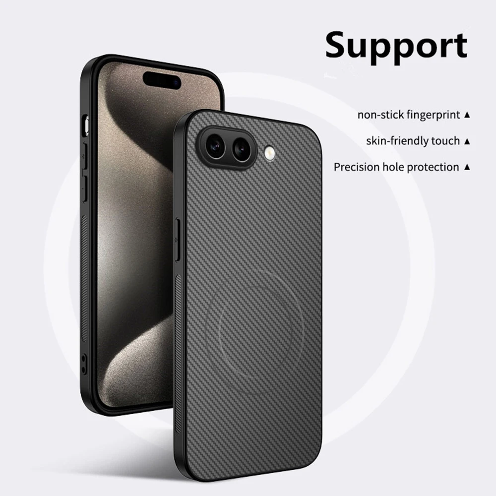 Here's a streamlined and enhanced product title:

Carbon Fiber Magnetic Phone Case with Wireless Charging Support
