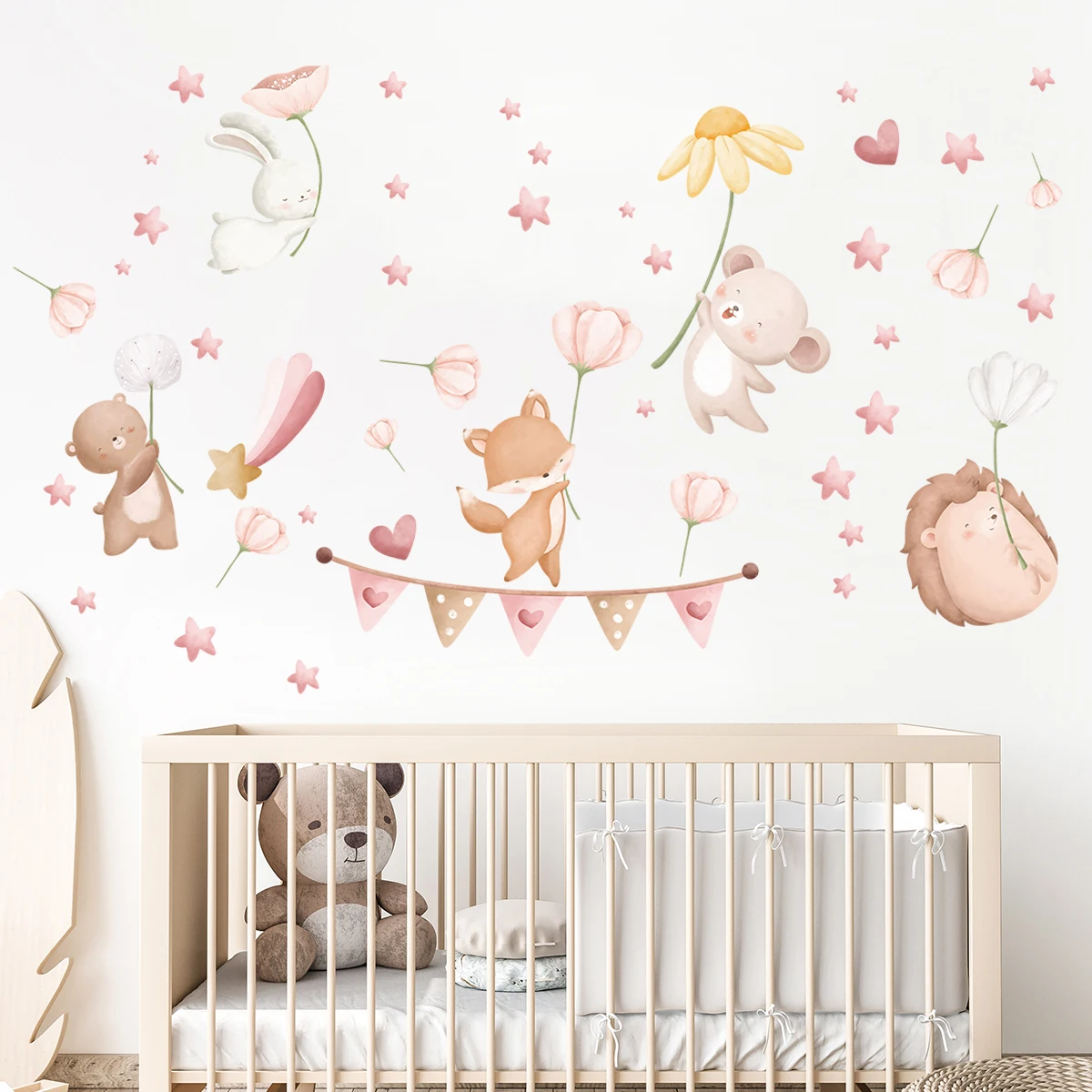 Wall Stickers Wall Sticker 1pc Cartoon Star Animals Wall Stickers Decoration for Bedroom Decor Kids Baby Room Children's Room Wall Decals Living