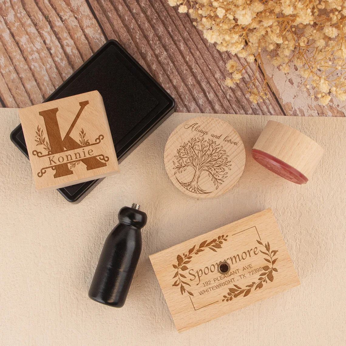Wax Seal Stamp Self Inking Stamp Wooden Stamp Wedding Stamp Book Stamp Embossed Stamp Lacquer Seal Set Name Stamps Personalized Stamp Wooden Stamp Seal Wedding Invitation Envelope Student Scrapbook Card Making Rubber DIY