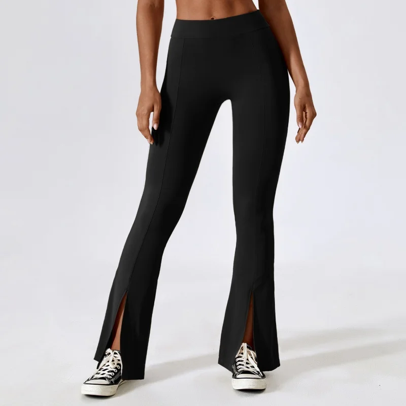 Wide Leg Tight Nude Yoga Pants Hip Lifting Casual Sports Pants High Waist Flared Pants8281