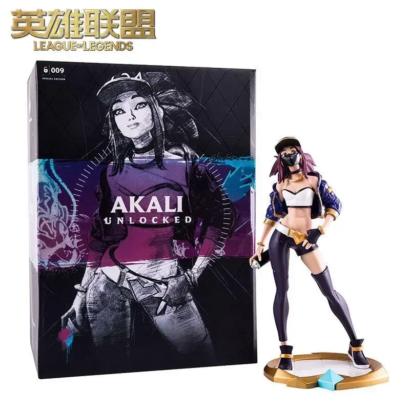 

In Stock Original 32.5cm League of Legends K/DA Akali Anime Games Game Characters Action Figure Collectible Model Statue Figures