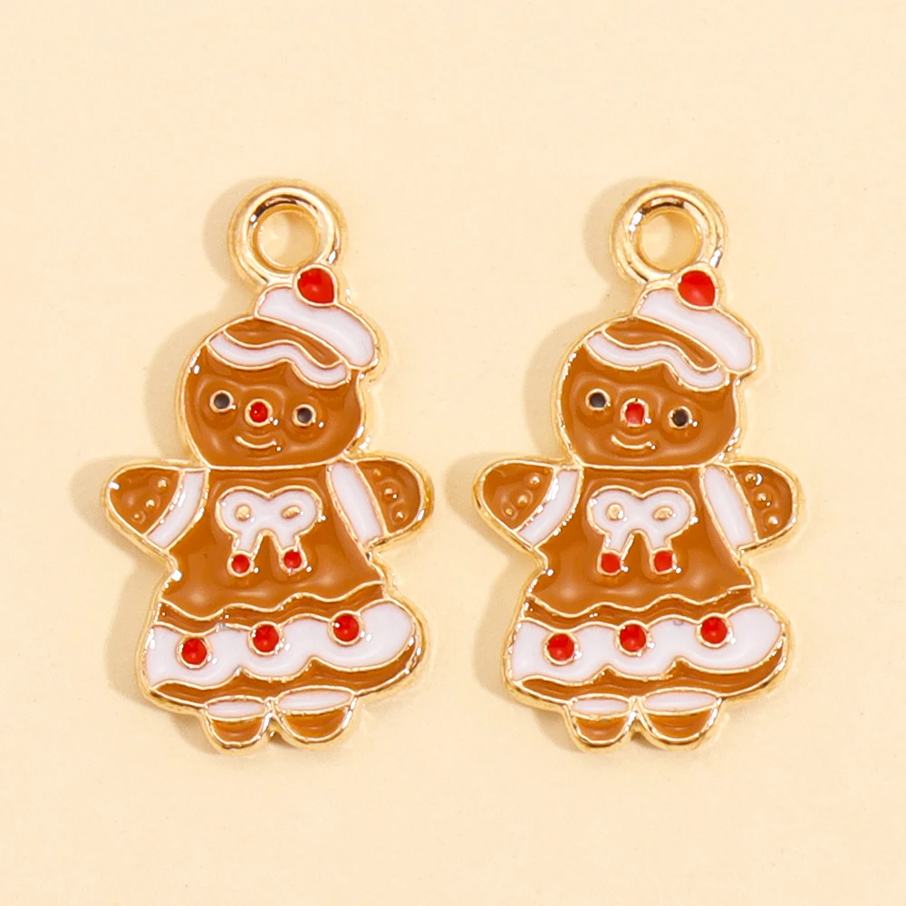 10 Stück Mix Emaille Weihnachtsanhänger für Schmuckherstellung Hüte Weihnachtsmann Schneeflocke Ohrring Telefon Schlüsselanhänger Anhänger Diy Zubehör – Detail 22