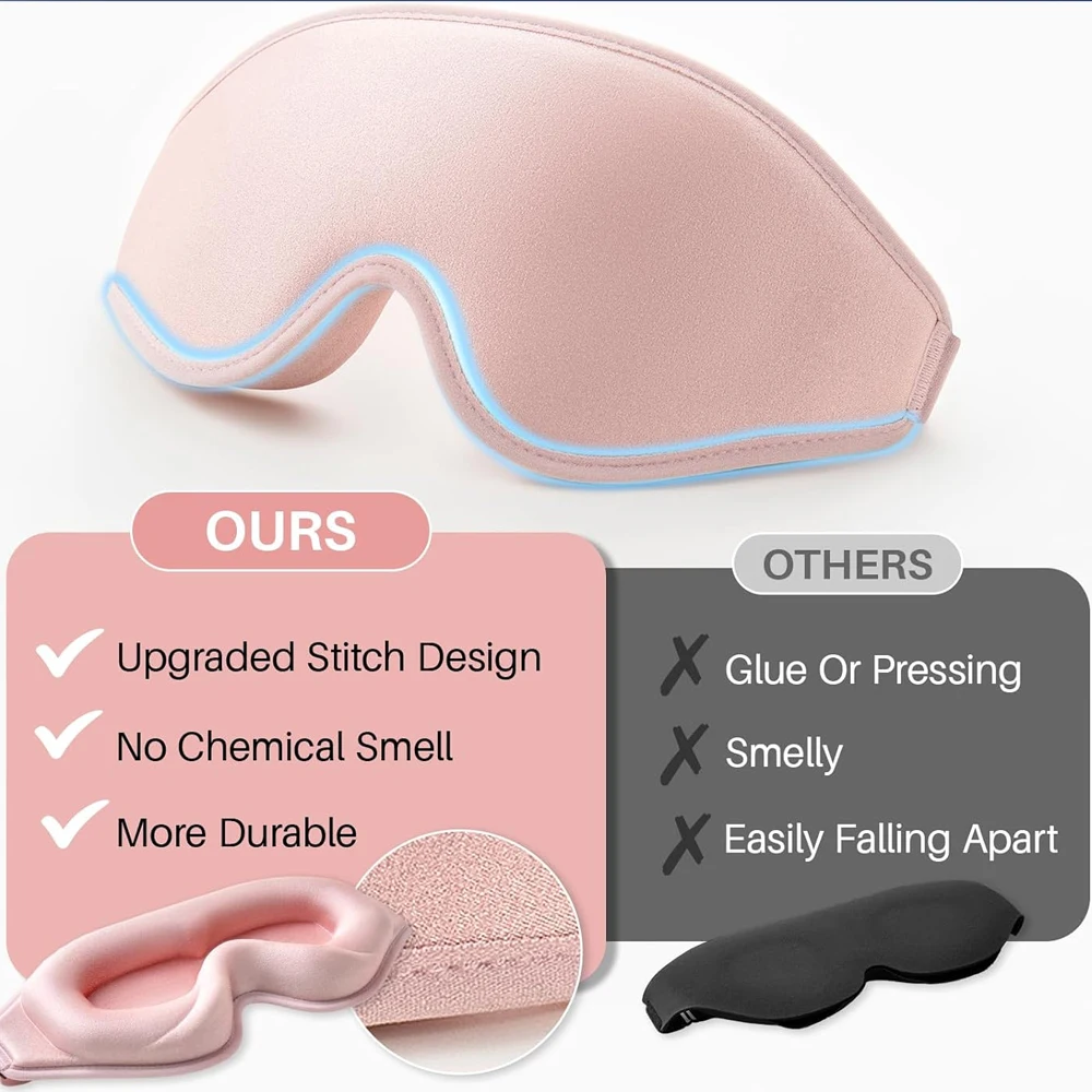 3D Sleep Eye Mask Zero Eye Pressure 3D Contoured Sleeping Mask Soft Comfort Eye Shade Cover 100% Block Out Light Slaapmasker 4