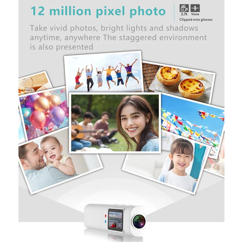 2.7K Glasses Camera WIFI Mini Wearable Outdoor Security Sports DV DVR Video Recorder Surveillance Camcorder For Driving Hiking action camera