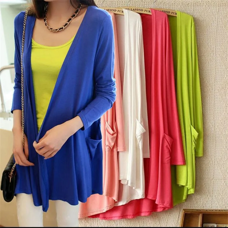 여성용 모달 가디건, 긴 소매 셔츠, 태양 보호 의류, 플러스 사이즈, 느슨한 해변 커버 업, 얇은 상의 
