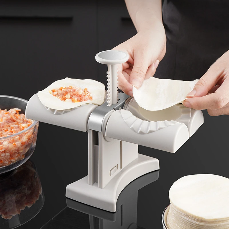 

New Generation Dumpling Maker Automatic Double Headed Dumpling Making Artifact Kitchen Accessories Mold Lazy Household Empanadas