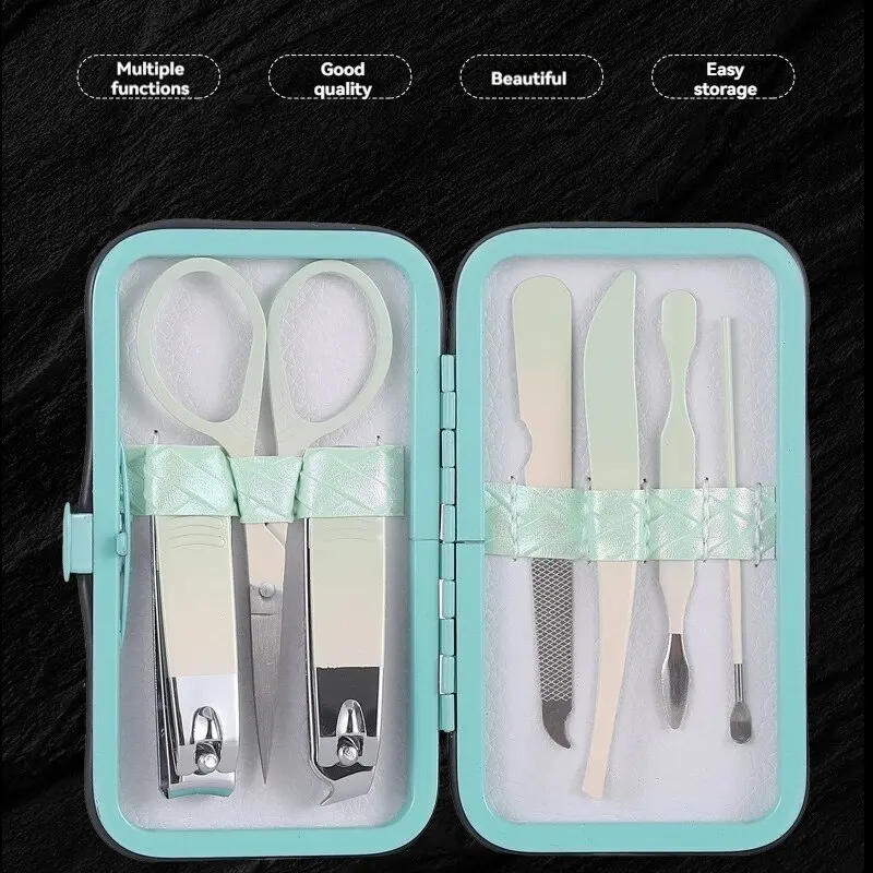 Nail Clippers 7pcs Stainless Steel Dead Skin Clipper Pedicure Manicure Implement Full Set of Professional Scissors Nail Clippers Nail Scissors