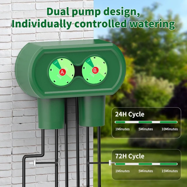 Système d'irrigation solaire, kit d'irrigation goutte-à-goutte à double pompe de type divisé, dispositif d'arrosage simple pour jardin et cour d'extérieur 2