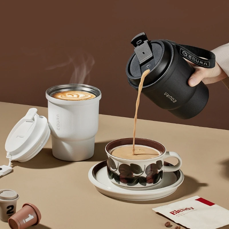 Tasse Thermos à café anti-fuite en acier inoxydable de 450ml
