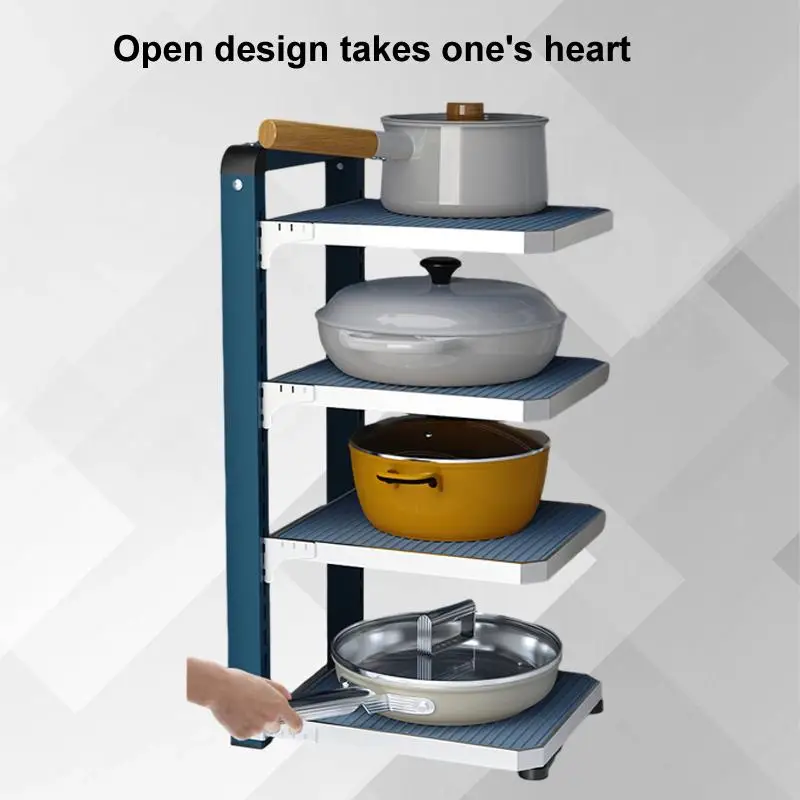 

Kitchen Storage Rack Household Sink Pot Storage Pot Rack Floor Standing Multi Functional Adjustable Multi Layer Storage Shelf