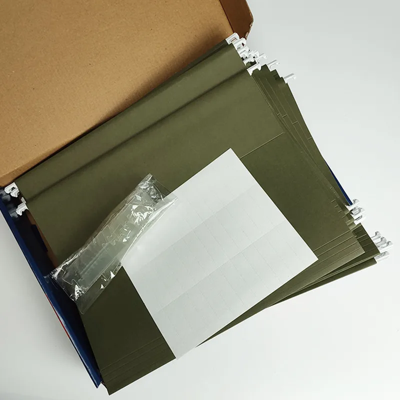 25Pack Letter Size Hanging File Folders 1/5 Cut Adjustable Tab Hang Folder for Legal Law Office File Organization Standard Green