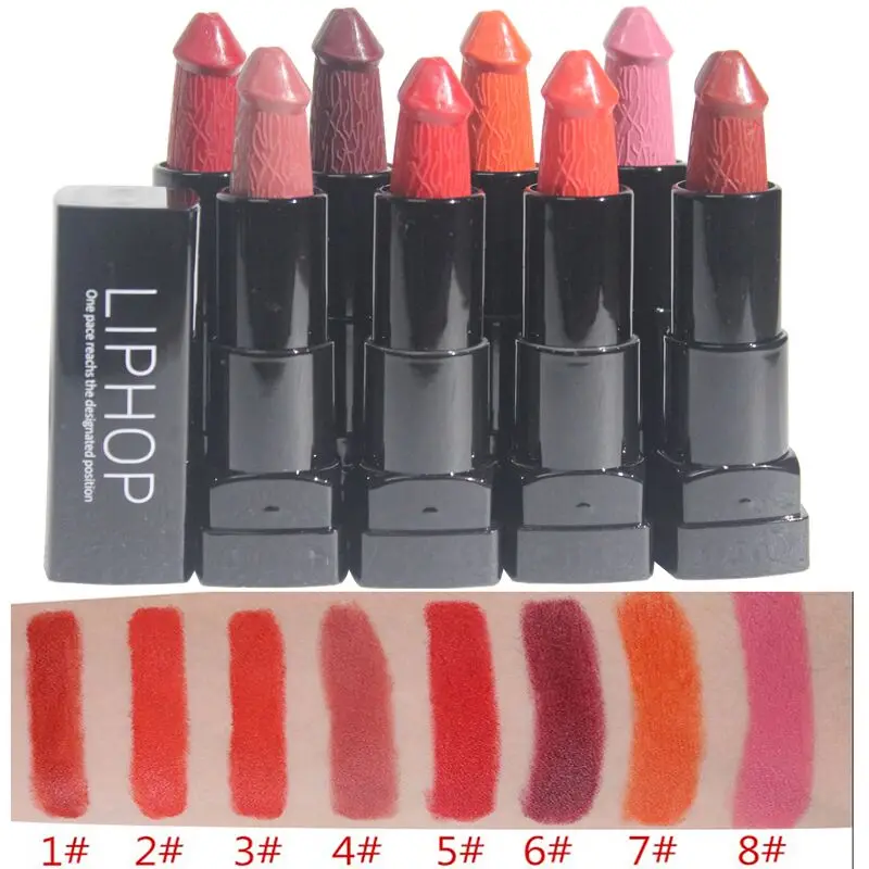 

8 Colors Penis Shape Lipstick Mushroom Long Lasting Moisture Cosmetic Rouge Pop Matte Lipstick Lips Makeup