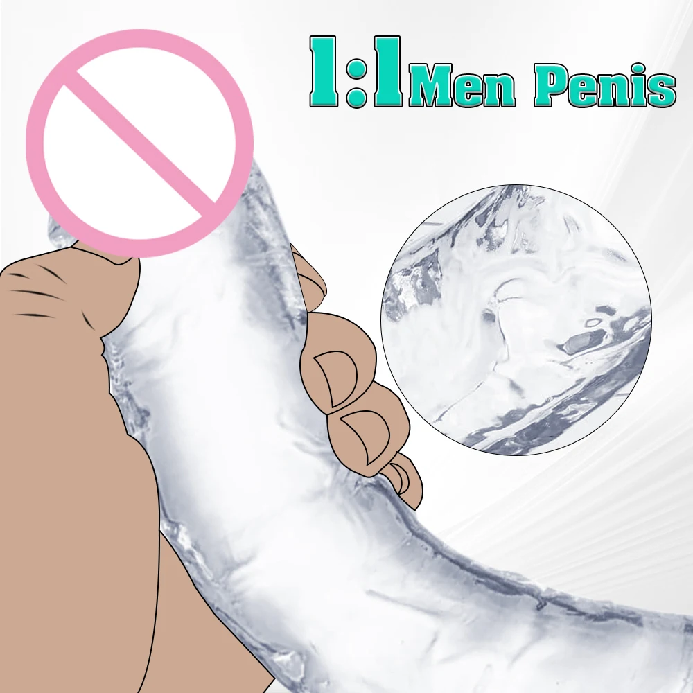 Soft Jelly Dildo Different Sizes Transparent Realistic Fake Dick Penis with Suction Cup G Spot Vagina Massage Sex Toy for Women