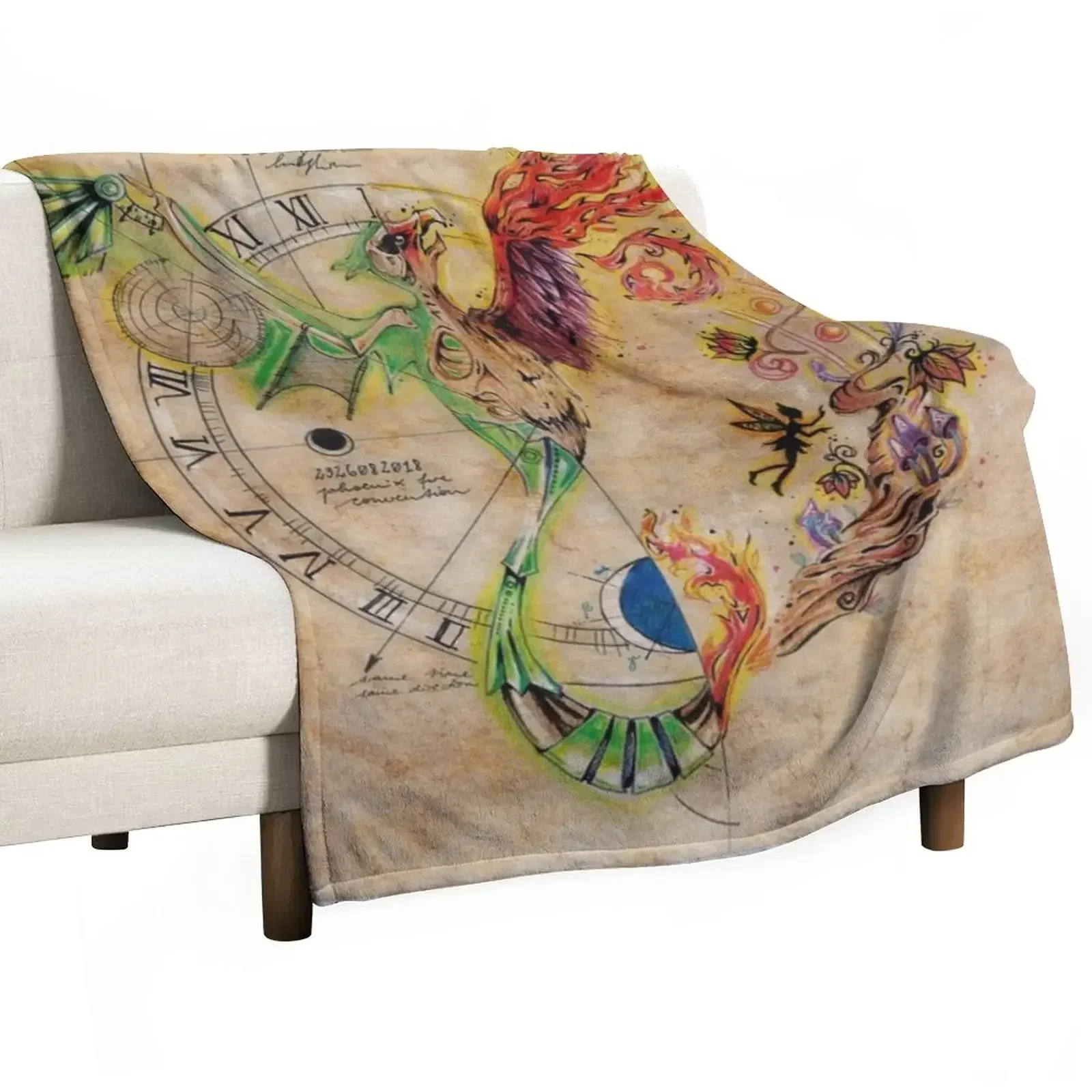 

Phoenix Fire Convention Design 2018 Throw Blanket Flannels Giant Sofa bed plaid Decorative Sofa Blankets