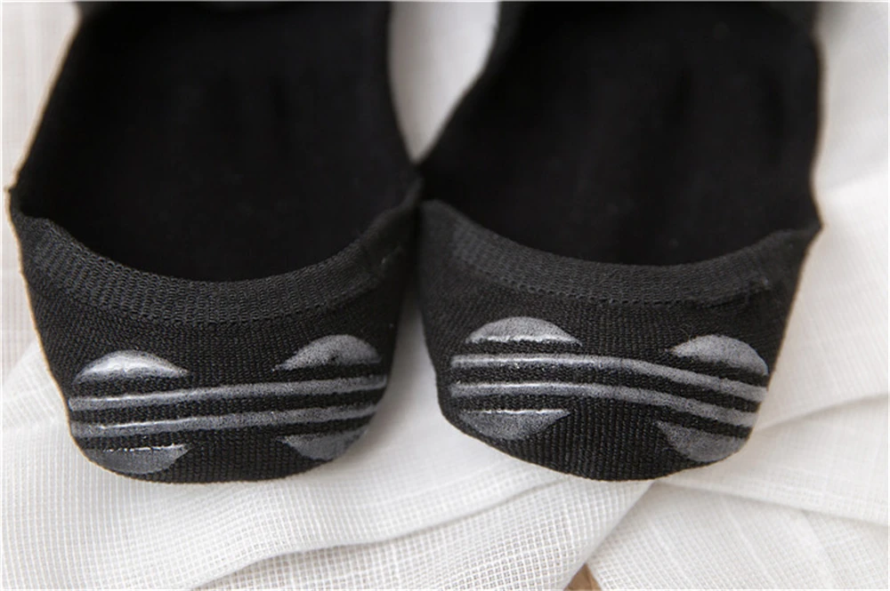 Neue Mädchen Lustige Sommer Frühling Nette Gestickte Kätzchen Unsichtbare Sokken Katze Klaue Fußabdruck frauen Weiche Baumwolle Socken Dropship – Detail 10