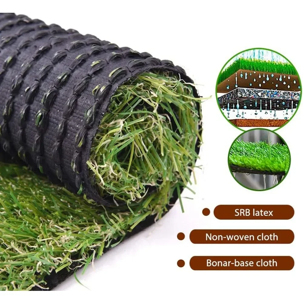 Thick Realistic Artificial Grass Mat Sizes, 5ft X 12ft Synthetic Fake Astro Turf Indoor Outdoor Garden Lawn Landscape