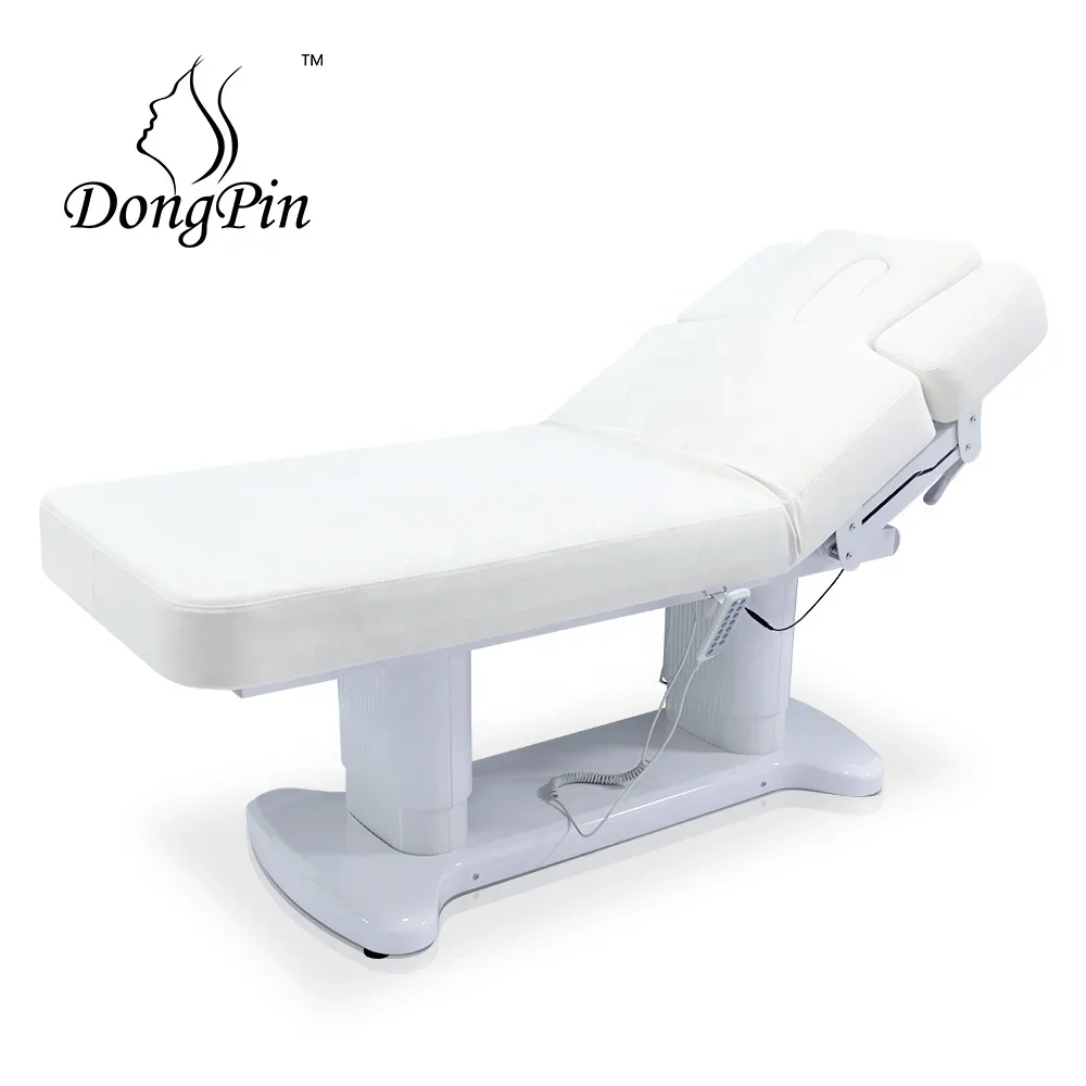 Heating 4 Motors Electric Control Luxury Massage Bed Cosmetic Spa Bed With Light And Chair 6