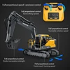 Double E 1:16 Alloy Engineering Excavator with 3 Replaceable Heads 3in1 Construction Remote Control Truck Car Toy for Boy Gift 3