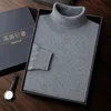 Men's turtleneck 100% pure cashmere new cashmere sweater thickened high-end classic leisure knitted sweater in autumn and winter 4