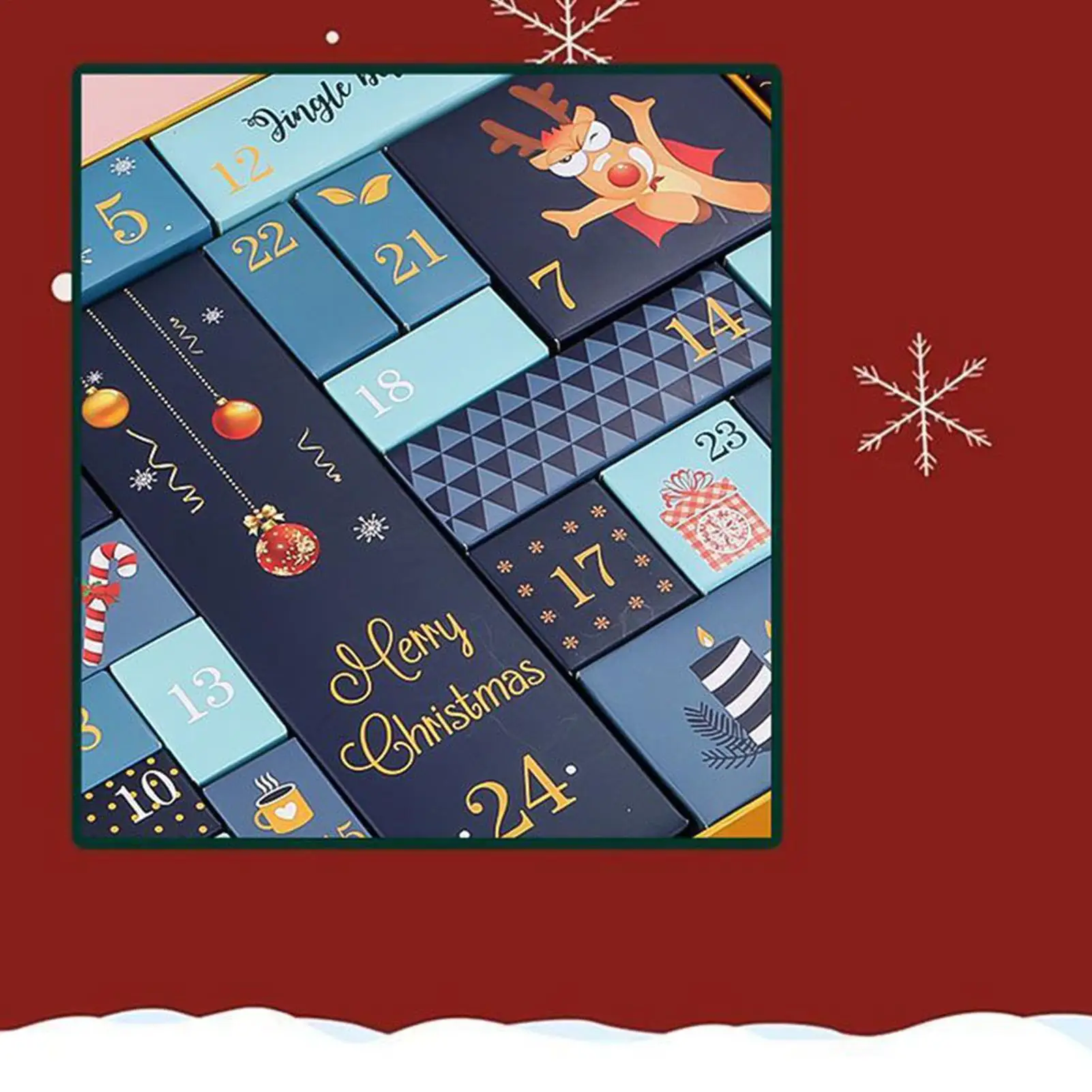 Foldable Christmas advent calendar  box Christmas advent calendar 24 days Christmas Eve advent calendar gift filling empty box