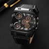 Fashion Big Dial Men's Quartz Watch Casual Leather Band Male Sports Watches 1
