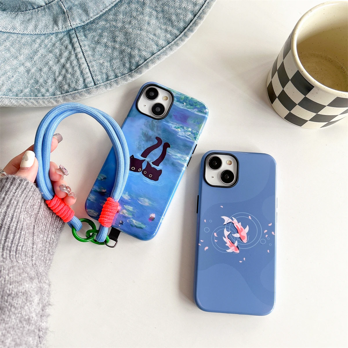 Pool image intInclusive Phone Case Two-In-One Film Protective Shell For iPhone 15 14 13 12 11 Pro Max Plus Mini