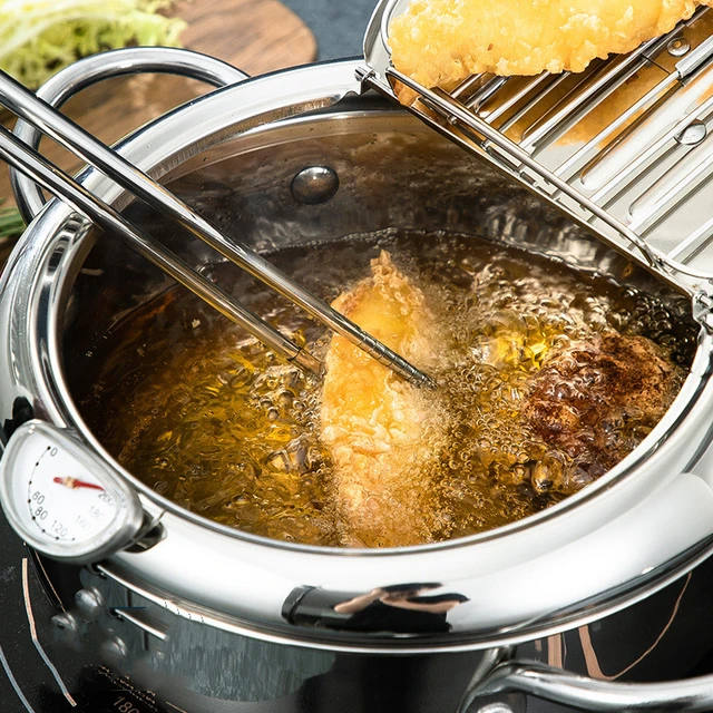 Thermometer Steel And Stainless A Kitchen Frying 304 Tempura Fryer