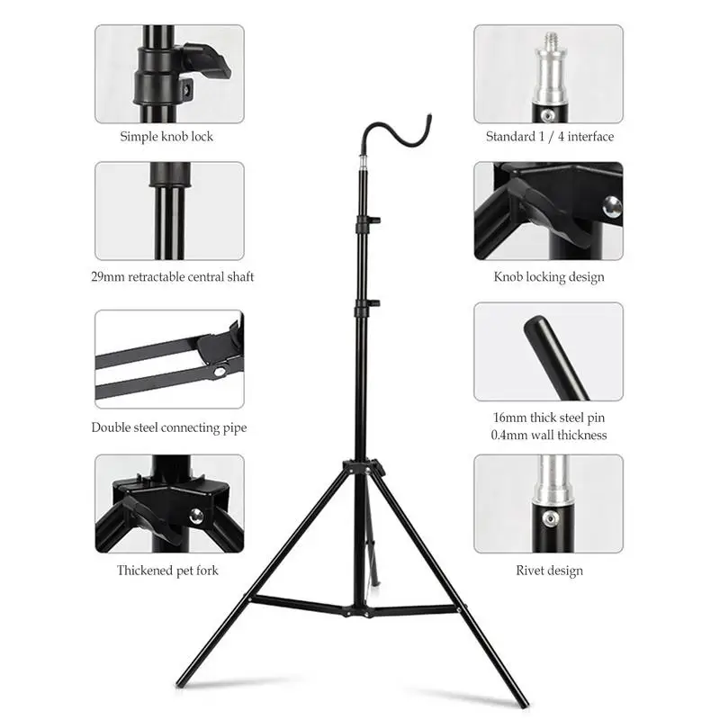 

Camping Light Stand Tripod Durable Lamp Support Holder Lightweight Convenient Lamp Rack for Picnic Hiking Studio Light Stand