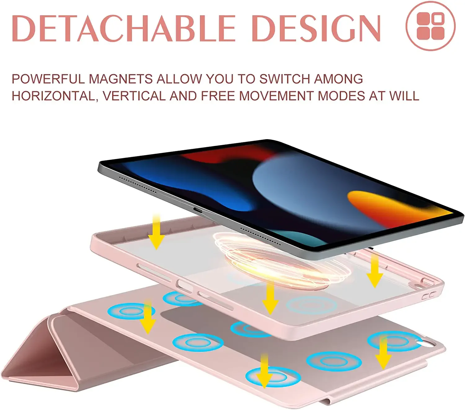 Rotação para Magsafe Magnética Anel Case Ipad Pro 11 12.9 m1 ar 10.9 Mini Destacável Capa Inteligente Folio Lápis de Carregamento 720 - Imagem 5