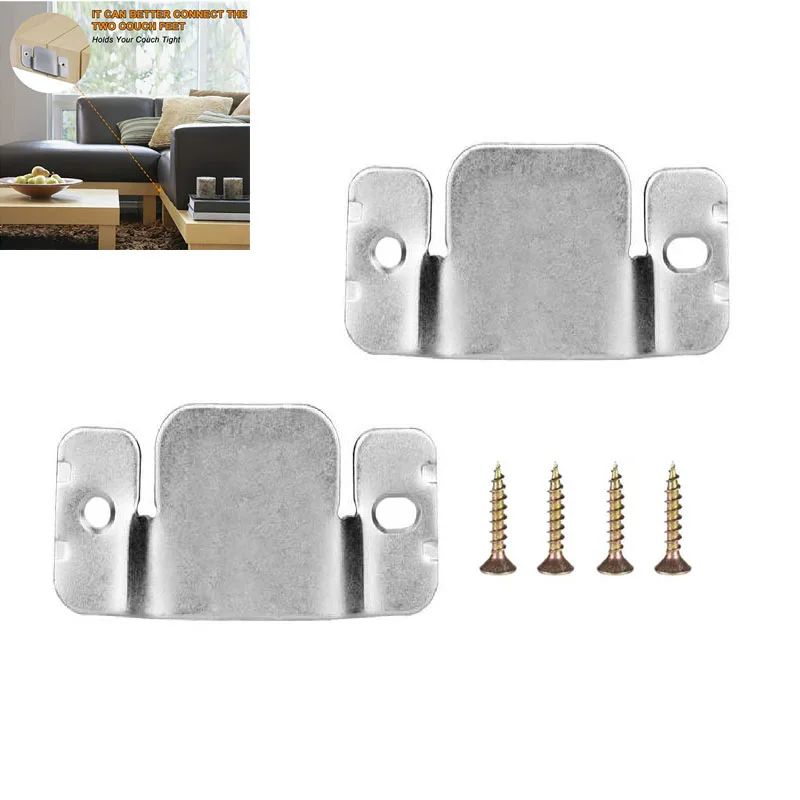 2Pcs Sectional Sofa Connector Furniture Interlock Bracket Sectional Couch Connectors Bands for Sectionals Furniture Connectors
