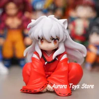 Inuyasha statuetta accovacciato con hitoe rosso 10cm 1