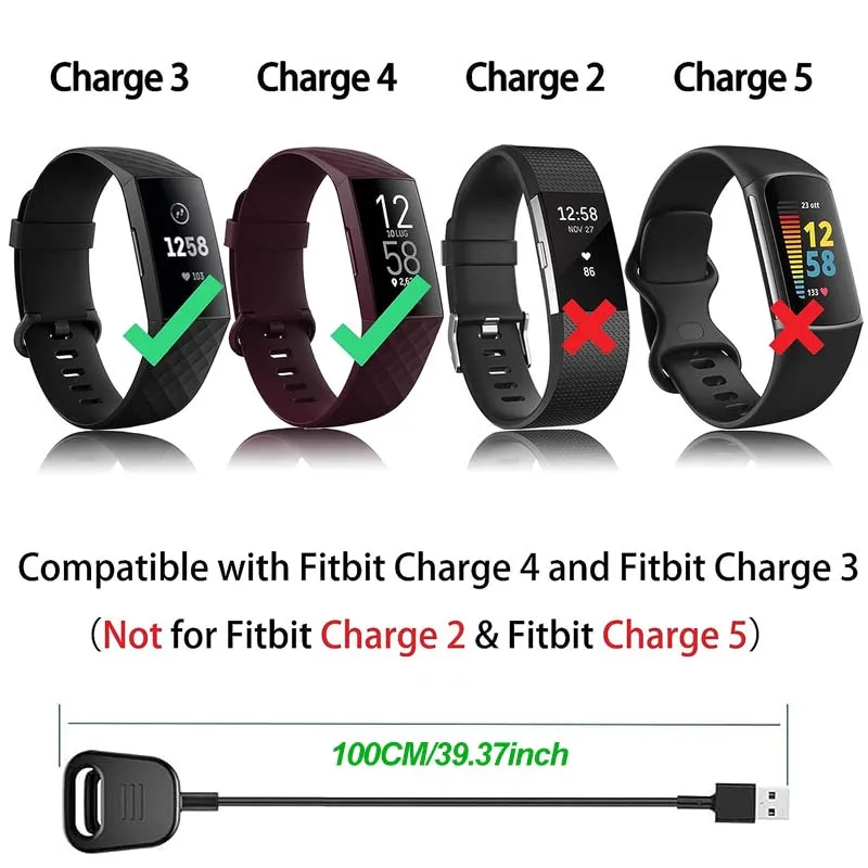 Fitbit Charge 3/Charge 4  ̺, Fitbit Charge 3/4 HR ũ ũ   ü USB  ڵ