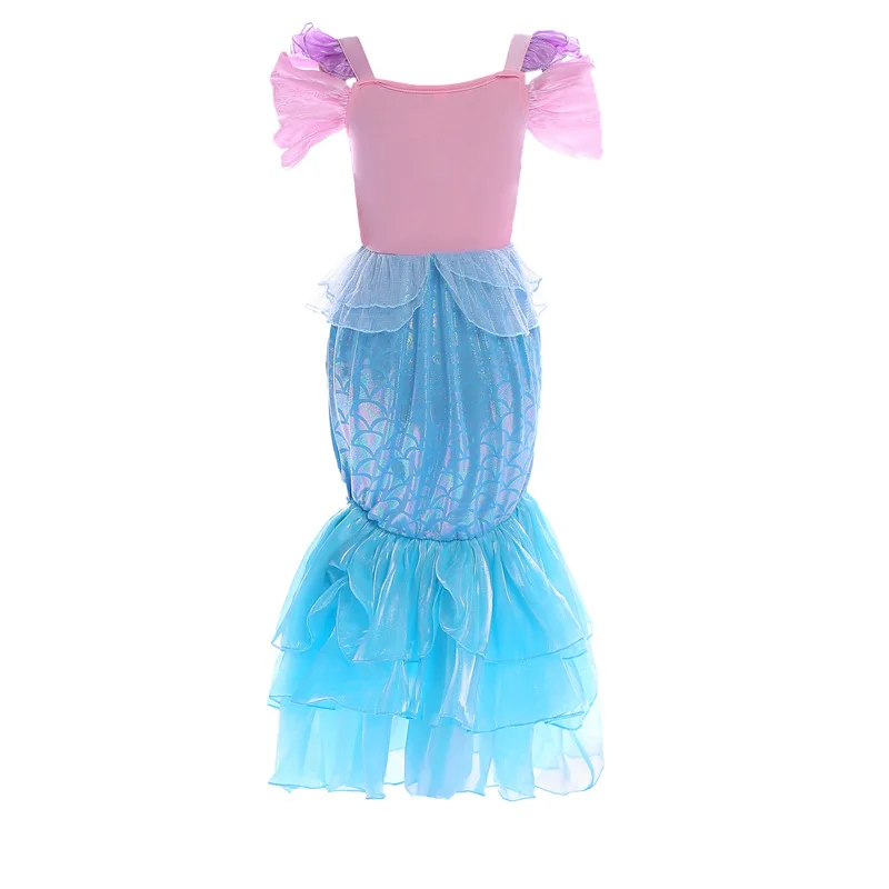 Vestido de sereia infantil, verão, praia, halloween, roupa amarela, festa  de piscina, roupa de banho - AliExpress