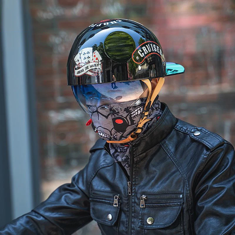 Motorcycle Helmet Personalized Baseball Cap Half Helmet - Elite Biker's  Accessories
