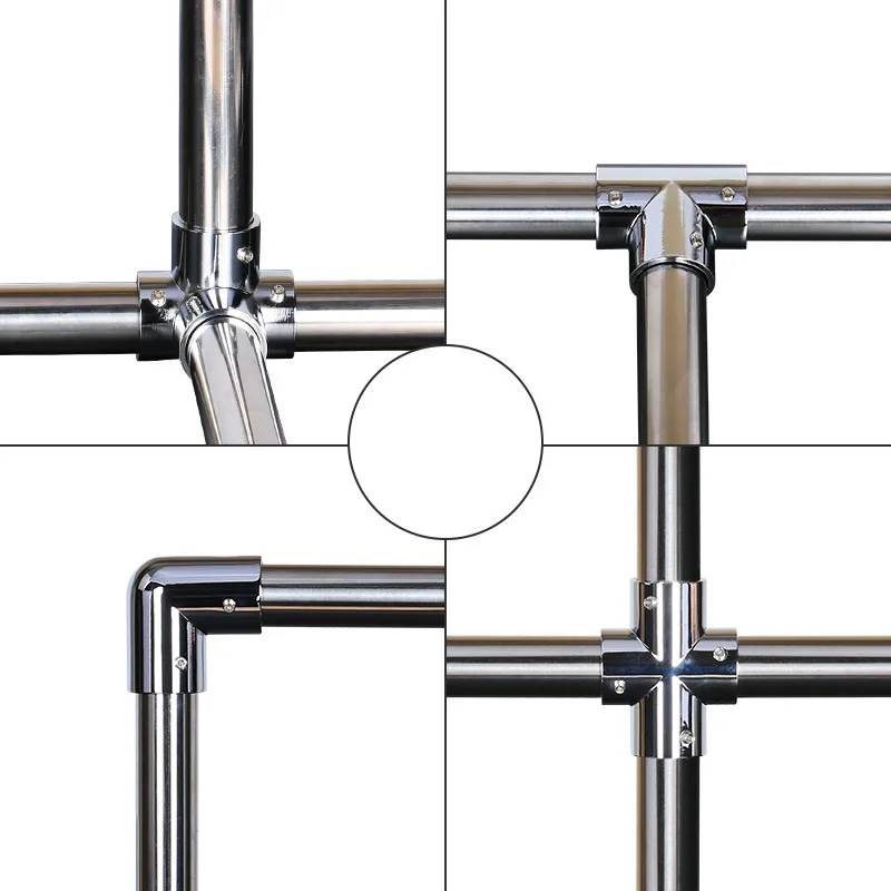 Zinc alloy connector for 25mm tube pipe Movable fastening Clothes Display rack