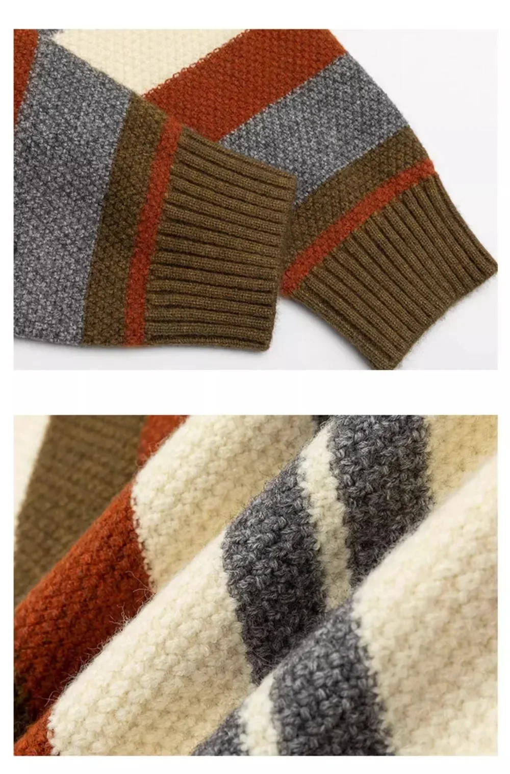 Description Picture 6 of itemStriped Sweaters Men Contrast Color Youthful Popular Chic All-match Korean Style Knitwear Fashion Teenagers Autumn Winter Daily