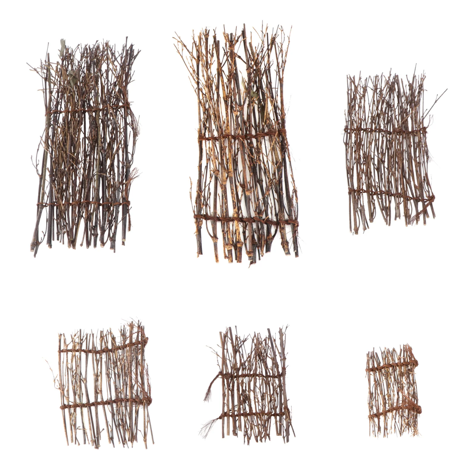 

6 PCS Natural Purple Bamboo Fence Garden Landscaping Decor Micro Landscape The Bonsai Adornment Small Mat