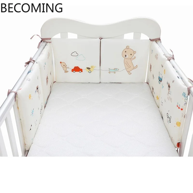 6ps/set Baby Bed Bumper Carton Pillow Cushion Bumper for Infant Bebe