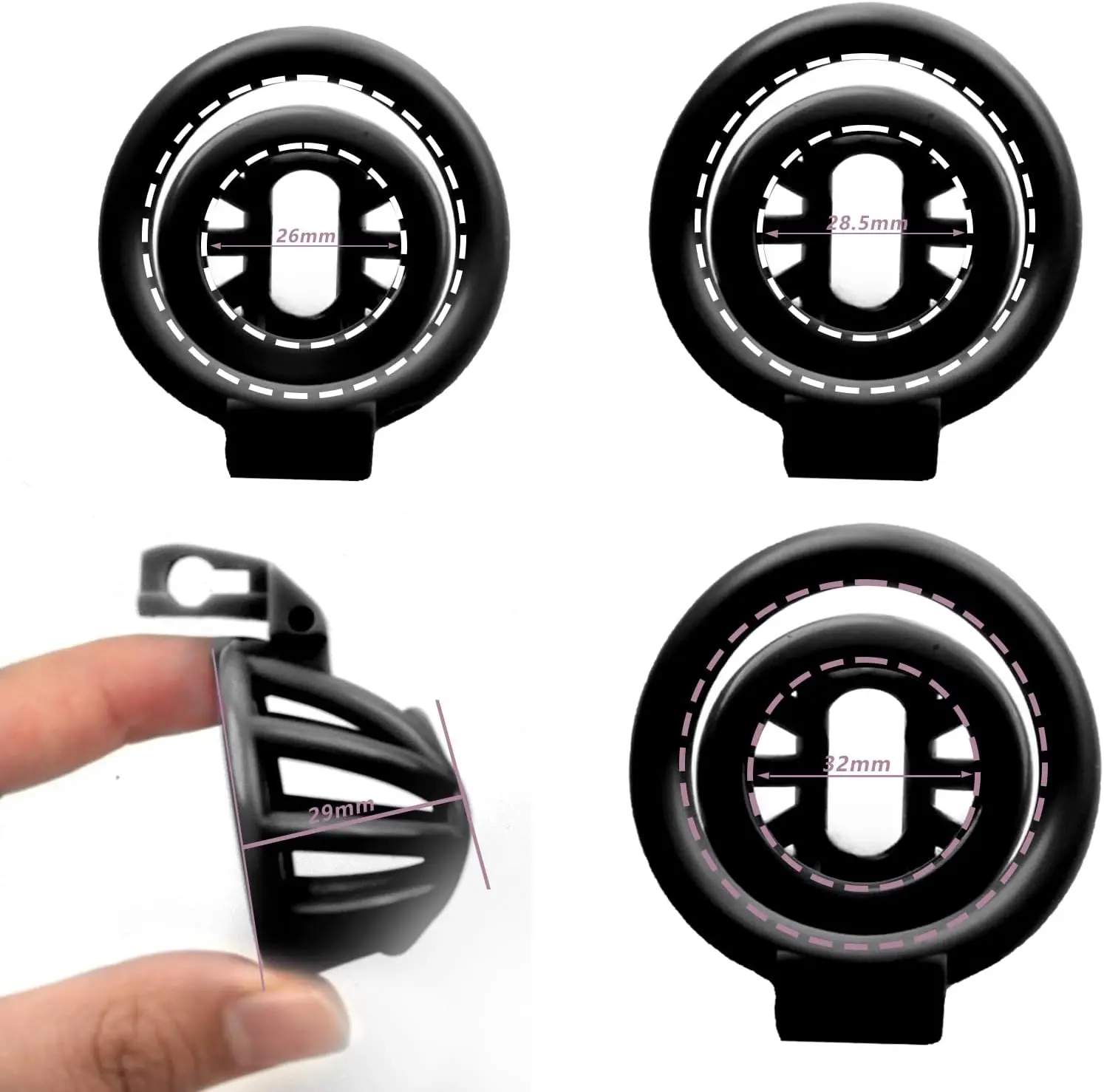 Honeycomb Chastity Cage with 4 Active Sizes Rings Lightweight Chastity Device Cock Cage for Men Hollow Ventilation Penis Lock Ad