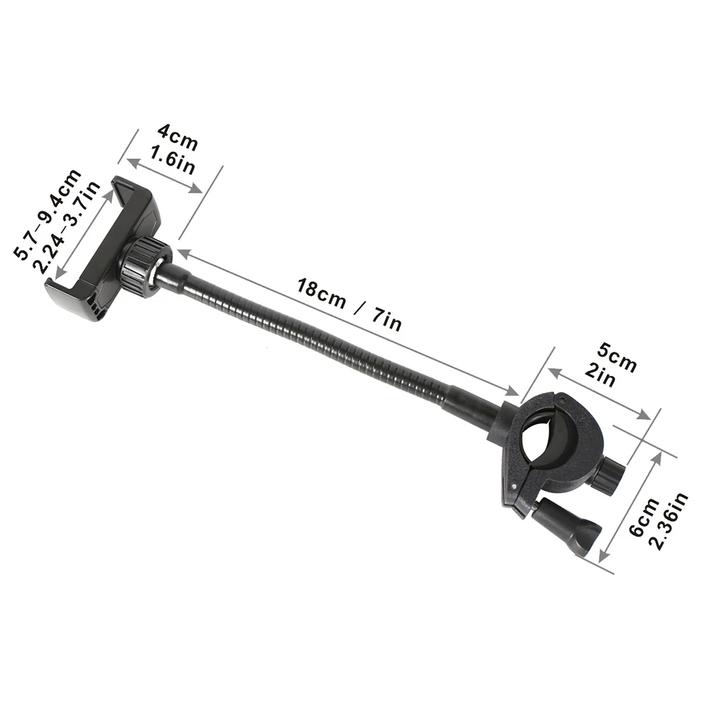 Mic Stand Phone Holder Hands-Free Flexible Phone Support Multi-Purpose Long Cellphone Mount for Microphones Stand/Smartphones