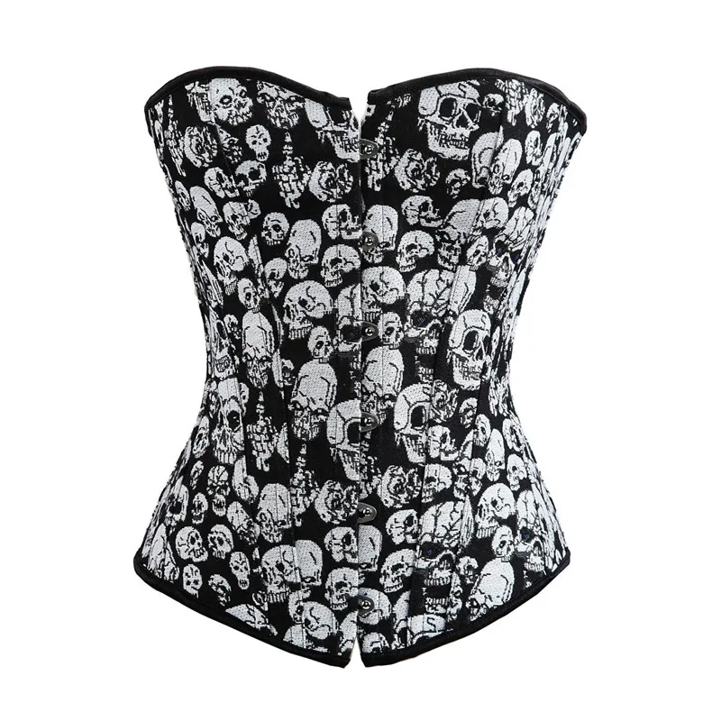 Corset Bustier Top Bustiers & Corsets skull lingerie plus size burlesque costumes vintage style Sexy corset overbust plus size black 6XL