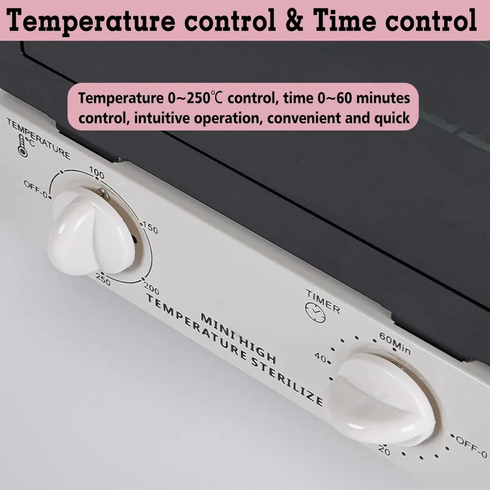 High Temperature Sterilizer, 12L Large Capacity Dry Heat Sterilizer, Max. Temperature 250℃, With Temperature Control & Timer 4